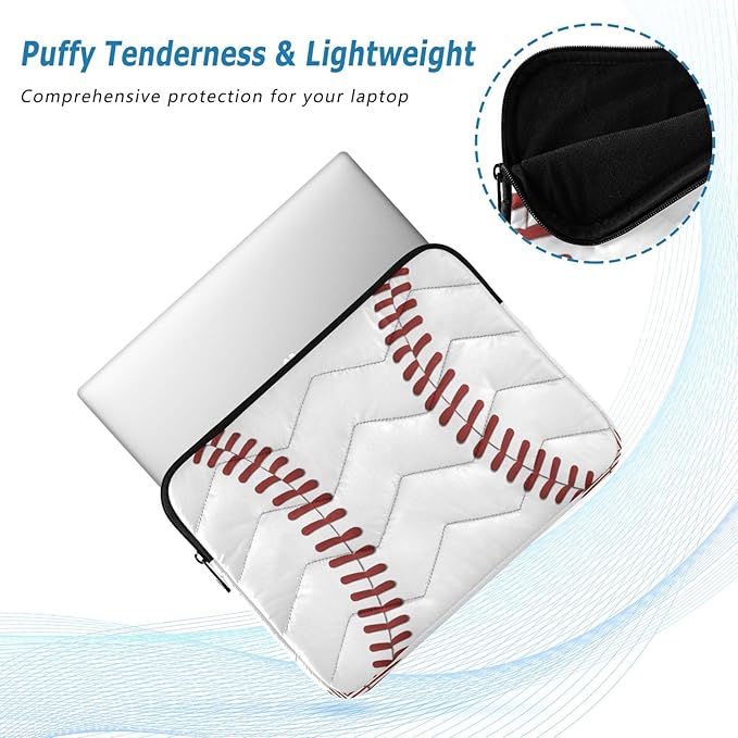Baseball Print Laptop Sleeve 15-16 Inch Laptop Sleeve Bag, Shockproof Laptop Case Tablet Liner Pouch
