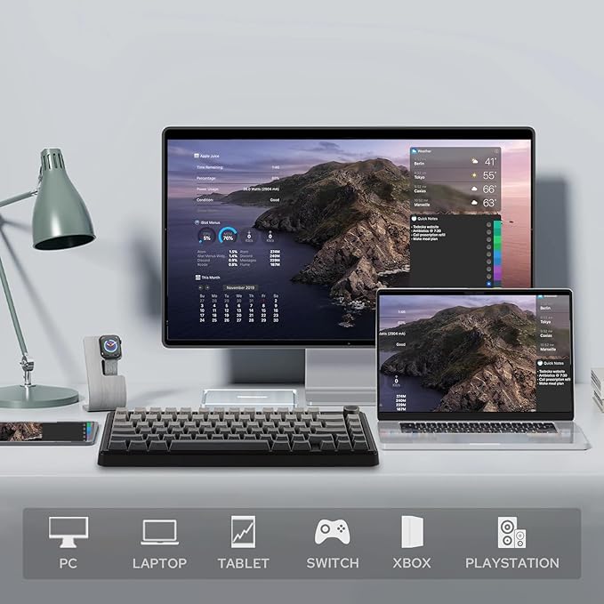 EPOMAKER X Aula F75 MAX Wireless Mechanical Keyboard with TFT Screen and Knob, Gasket Gaming Keyboard in 75% Layout, Hot Swappable, RGB Backlight, for PC/Mac/Linux (Black Gradient)