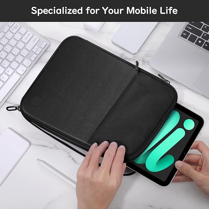 Dadanism 8-9 Inch Tablet Sleeve Padded Carrying Case for iPad mini 7th/6th 8.3", iPad mini 5/4/3/2/1 7.9", Remarkable Paper Pro Move 7.3" 2025, Galaxy Tab A9/A7 Lite 8.7", Tab M8 8", Tab M9 9", Black