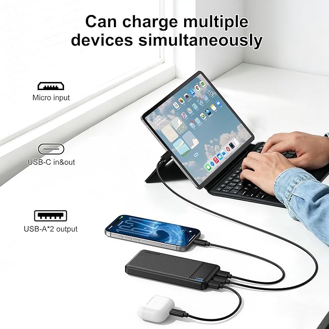 AsperX 2-Pack 10000mAh USB C Output Portable Charger Power Bank Fast Charging, Portable Phone Charger External Battery Pack for iPhone, Samsung, Google LG and Heated Vest