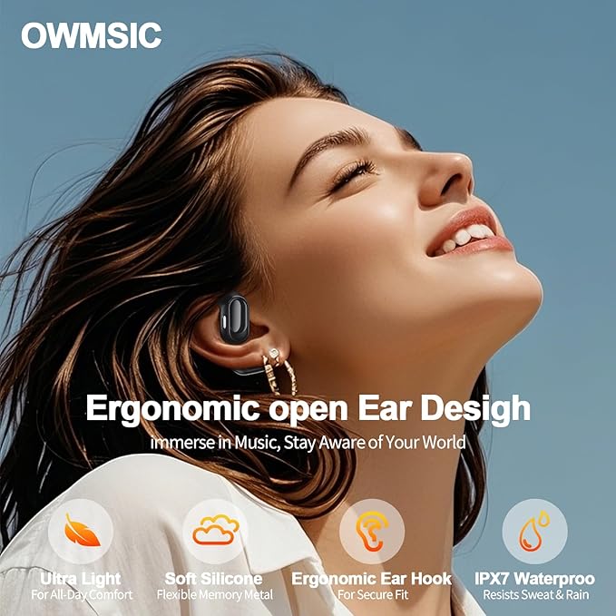 Wireless Earbuds, Sports Bluetooth 5.4 Headphones with ENC Noise Cancelling Mic, 67 Hrs Playtime Ear Buds with LED Power Display, IPX7 Waterproof Earphones with Earhooks for Workout/Running