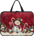 Christmas Red Snowman 17 Inch Laptop Sleeve Cover Computer Bag Tablet Carrying Case, Waterproof Tote Bags Notebook Sleeves Handbag for Travel/Business/School, Family & Friends Gift