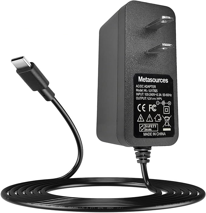 USB-C 5V AC/DC Adapter Compatible with MNN 4K Portable Monitor 15.6" 3840x2160 UHD Monitor 100% Adobe RGB Gaming Display Travel Speakers Power Supply Battery Charger