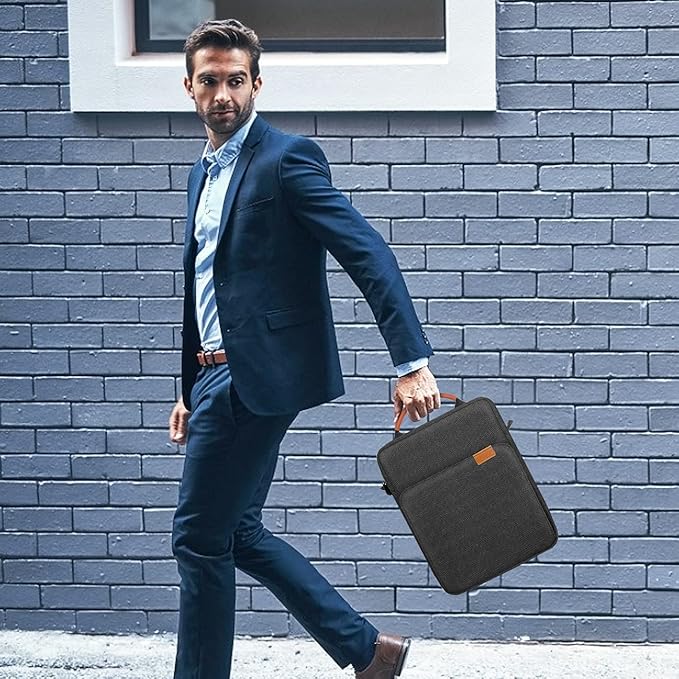 TiMOVO 9-11 Inch Tablet Sleeve Bag with Shoulder Strap for iPad 11-inch A16 2025, iPad 10th Gen. 10.9"/10.2", Galaxy Tab A9 Plus 11", Black & Grey