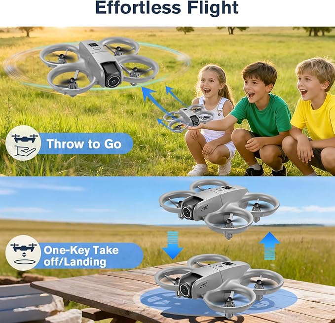 RC mini drone with carman 360 Flip Stunt Drone for Kids, Remote Control Quadcopter with Gravity Sensing, 3 Speed Modes, LED Light, 1 Batteries, altitude hold,headless mode,Foldable RC Plane Toys for teen Age 14+, Outdoor Fun Gifts easy to fly