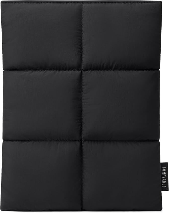 Comfyable Puffy Tablet Sleeve 7-8 Inch Compatible for iPad mini 7 2024 A17 Pro, Mini 6 2021 A15, Quilted Puffer Tablet Carrying Case for Women Men, Black