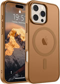 SUPFINE Magnetic for iPhone 16 Pro Case (Compatible with MagSafe) (Military Grade Drop Protection) Slim Translucent Matte Shockproof with Anti-Fingerprint Phone Case,Brown