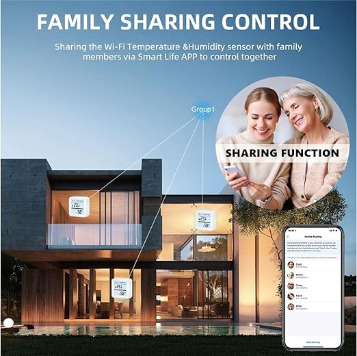 Zero Kelvin WiFi Smart Temperature & Humidity Sensor – App-Controlled Thermometer Hygrometer with Backlight & Smart Alerts