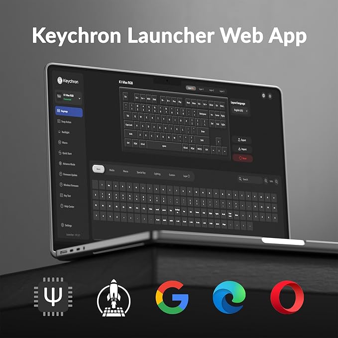 Keychron K1 Max Ultra-Slim Wireless Mechanical Keyboard, 80% TKL Layout Bluetooth/2.4 GHz/Wired Keyboard with Low-Profile Gateron Banana Switch, Hot-Swappable, RGB Backlit QMK for Mac Windows Linux