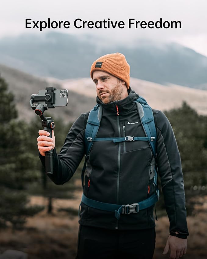 Hohem iSteady M6 Smartphone Gimbal Stabilizer, 3-Axis Phone Gimbal for iPhone & Android, 360°Infinite Rotation, 0.91″ OLED Display, Phone Stabilizer for Video Recording, YouTube TikTok