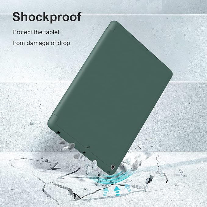 Case for iPad Air 3 / Pro 10.5 Inch, Lightweight Slim Soft TPU Trifold Stand Smart Cover, Auto Sleep/Wake Case with Pencil Holder for iPad Air 3rd Generation/Pro 10.5 - Dark Green