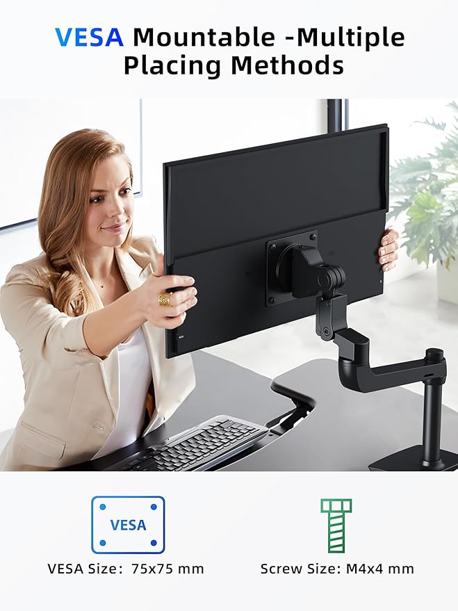 MAGICRAVEN 23.8" Portable Monitor, 1080P 100Hz VESA Large Laptop Screen, USB C/HDMI Second Display with Speakers, Laptop Screen Extender for Windows/Mac/Android/IOS/PS4/Switch/Xbox