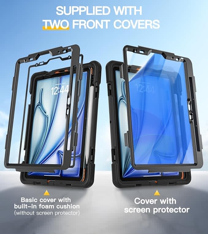 BRAECN Case for iPad Air 11 inch 2026(M4) 2025(M3) 2024(M2),iPad Pro 11 inch(4th/3rd/2nd/1st)& Air 10.9"(5th/4th) Protective with Pencil Holder Screen Protector 360°Rotating Stand Handle Full Body