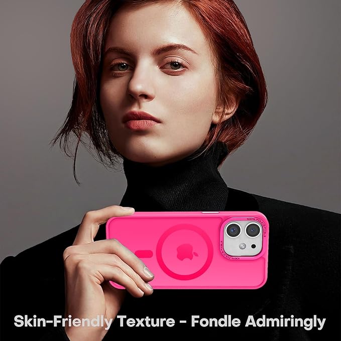 Newfuture Designed for iPhone 11 Case with Strong Magnetic [13 FT Military Drop Protection] [Compatible with Magsafe] Slim Translucent Matte Shockproof with Anti-Fingerprint Phone Case, Hot Pink