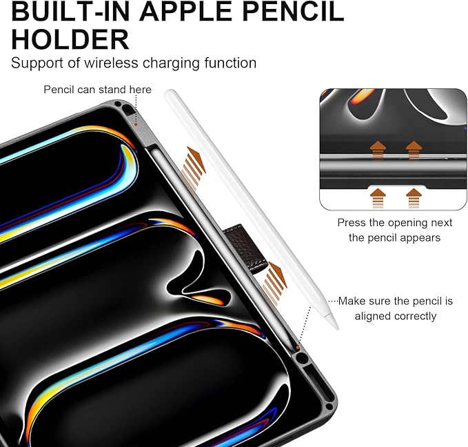 Genuine Leather Case for iPad Pro 13 inch (M5/M4) 2025/2024 with Pencil Holder | Slim Protective Cover with Adjustable Stand,Magnetic Closure,Auto Wake/Sleep, Premium Leather | Dark Brown