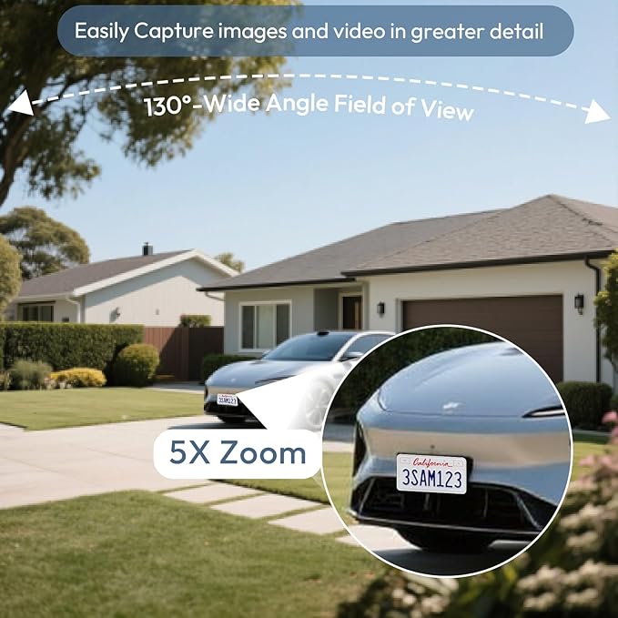 2pc 2.4G/5G WiFi Cameras for Home Security with Double Solar Panels, 2K Solar Security Cameras Wireless Outdoor, Color Night Vision , 2-Way Talk, Spotlight, Siren,IP66, Cloud/SD, AI Detection, W/Alexa