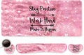 DINKY Keyboard Mouse Pad Set, Large Gaming Mousepad + Memory Foam Ergonomic Keyboard Wrist Rest Support, Easy Typing Pain Relief, 4Pcs (35.4" x 15.7") Extended Desk Mat -Pink Glitter Letters