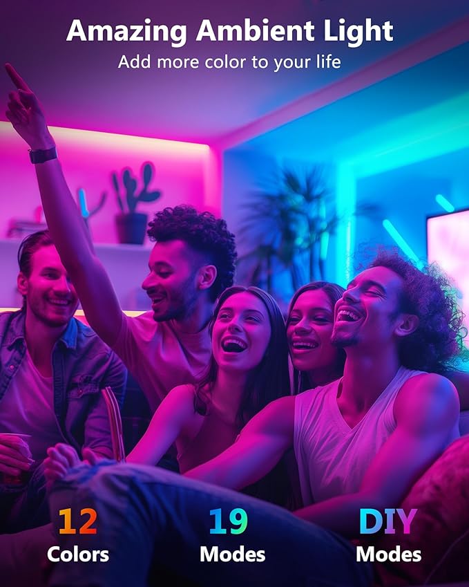 HitLights LED Strip Lights, Small LED Light Strips Dimmable, RGB 5050 Color Changing LED Tape Light with Remote and UL-Listed Adapter for TV Backlight, Bedroom, Cabinet Shelf Display