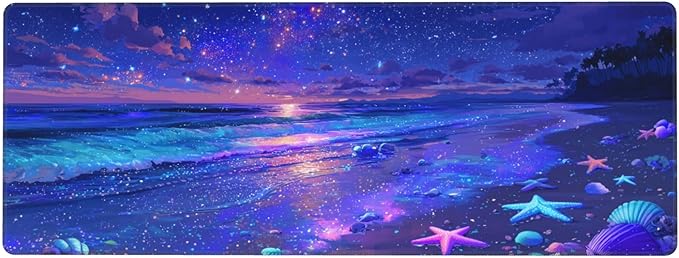 Beach Mouse Pad Extended Large Gaming Mouse Pad XL Stitched Edges for Gamer Home Office 31.5 X 11.8 Inch