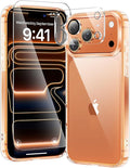 toushion 3 in 1 for iPhone 17 Pro Max Case Clear,Yellowing-Resistant Acrylic Back Screen Protector *1 & Camera Lens Protector*1, Shockproof for Phone Cover 6.9 inch