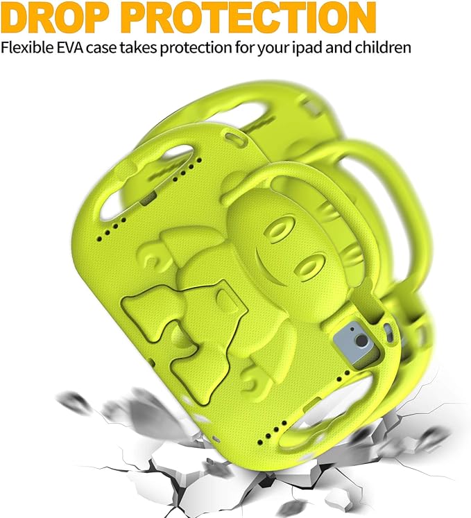 Kids Case for iPad 11th Generation (A16) 11" 2025 & 10th Gen 10.9" 2022 & iPad Air 11" 2025/2024 & Air 5th/4th Gen & Pro 11, Durable Protective Cover with Shoulder Strap Handle Stand, Yellow