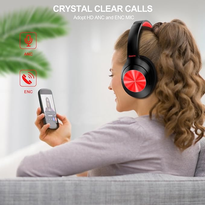 Hybrid Active Noise Cancelling Headphones - 2024 Upgraded Wireless Over Ear Bluetooth Headphones,100H Playtime,Hi-Res Audio,Deep Bass Noise Cancelling,Comfortable Ear Cup for Travel/Home/Office