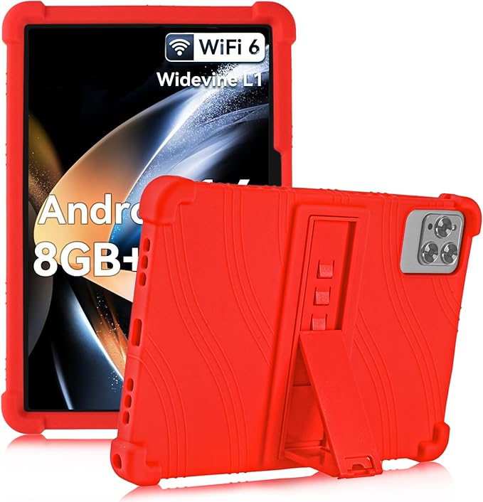 ATOOZ for ROWT 10.1 inch Tablet Case,Soft Silicone Case for ROWT A10/SVITOO Tab 10/Aiprotablet C20e/ZONKO D115/MB1001 10.1 inch Tablet with Stand (Red)
