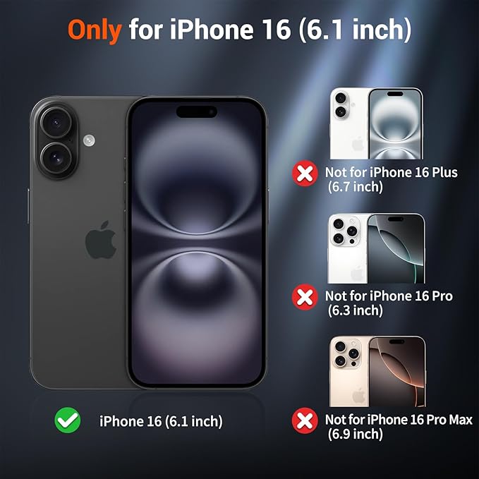 SUPFINE Magnetic for iPhone 16 Case (Compatible with MagSafe) (Military Grade Drop Protection) Translucent Matte Shockproof Phone Cover,Starry Orange