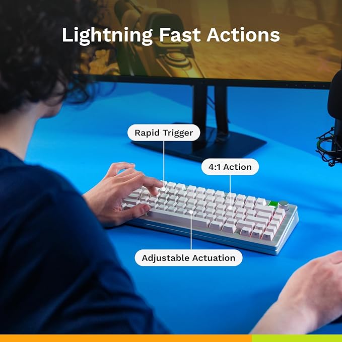 Glorious Gaming - GMMK 3 PRO HE (Barebones) Rapid Trigger Keyboard, Hall Effect, 8K Polling, Custom Modular Aluminum Body & Gasket System, Supports MX Mechanical & Magnetic Switches 75% (Black)