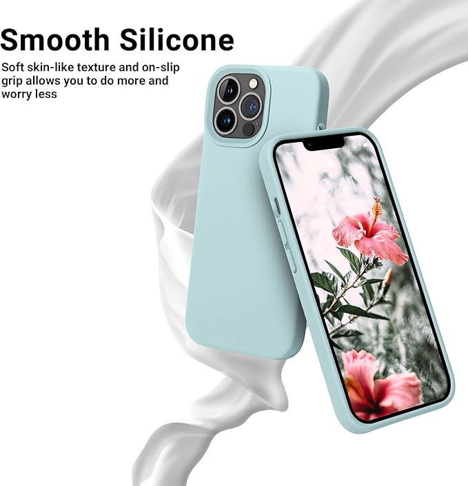 OTOFLY Designed for iPhone 13 Pro Max Case, Silicone Shockproof Slim Thin Phone Case for iPhone 13 Pro Max 6.7 inch (MintCream)