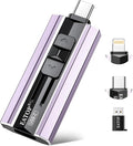 EATOP 512GB Dual Interface Flash Drive, No App Required, Portable USB Storage Memory Stick for iPhone, iPad, Android, PC & Mac – Easily Stores Photos, Videos & Files (Lavender Purple)