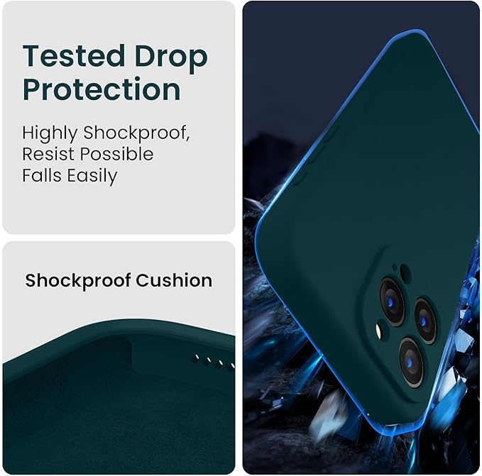 FireNova Designed for iPhone 15 Pro Max Case, Silicone Upgraded [Camera Protection] Phone Case, Soft Anti-Scratch Microfiber Lining Inside, 6.7 inch, Teal