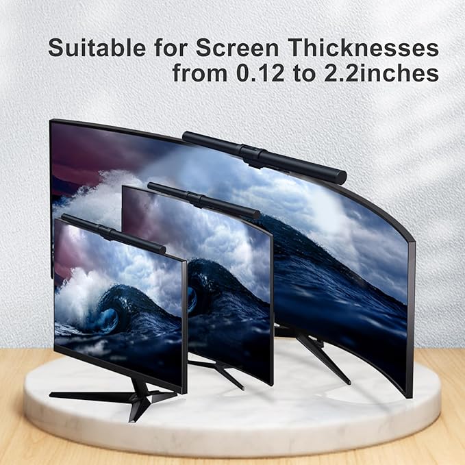 Monitor Light Bar (Black) - Ultrawide Lighting, Motion Sensor, Adjustable Brightness/Color Temperature,Eye-Care USB Monitor Lamp, No Glare,Monitor Accessory