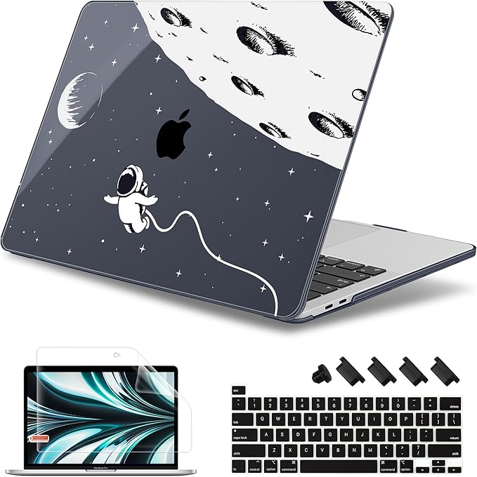 May Chen Compatible with MacBook Pro 16 inch with Touch Bar & Touch ID 2020 2019 Release Model A2141, Plastic Hard Shell Case with Keyboard Cover Skin and Screen Protector, Astronaut Flight