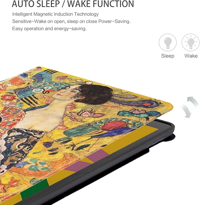 for iPad 9th Generation Case, Case for iPad 8th Generation, iPad 7th Generation Case, for iPad Case 9th Generation 10.2 Inch Multi-Angle View Adjustable Stand Auto Wake/Sleep, Lady with Fan