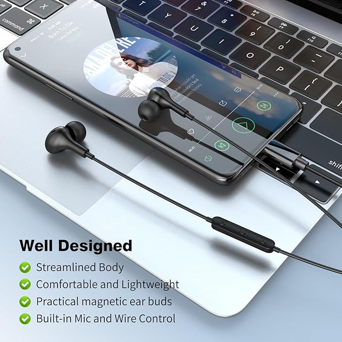 APETOO USB C Headphone for Samsung Galaxy S24 S25 Ultra S23 S26 S22 S21 A17 A54 Magnetic Wired Earbuds Noise Canceling in-Ear Type C Earphone Microphone Stereo Bass for iPhone 17 16 15 Pro Max/Pixel
