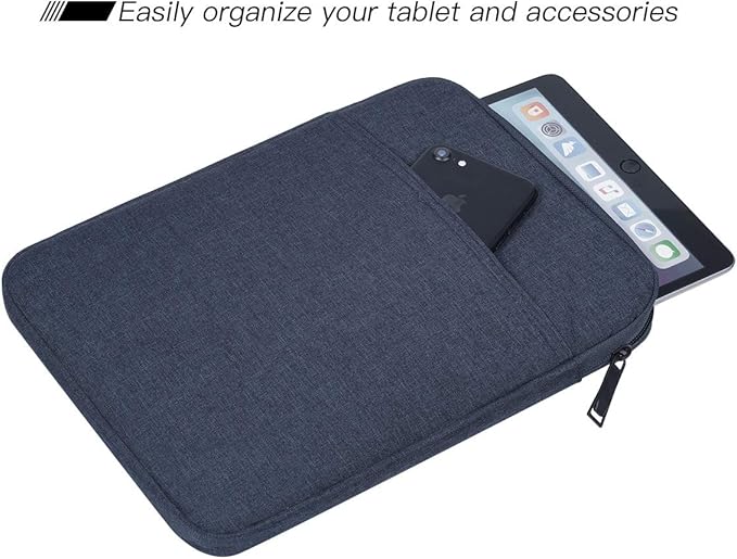 Tablet Sleeve Case for iPad Pro 11 Inch, iPad 9th/8th/7th Gen 10.2, iPad Air 5/4 10.9 Inch, Samsung Galaxy Tab A8 10.5" Protective Bag, Fit Apple Smart Keyboard, Blue