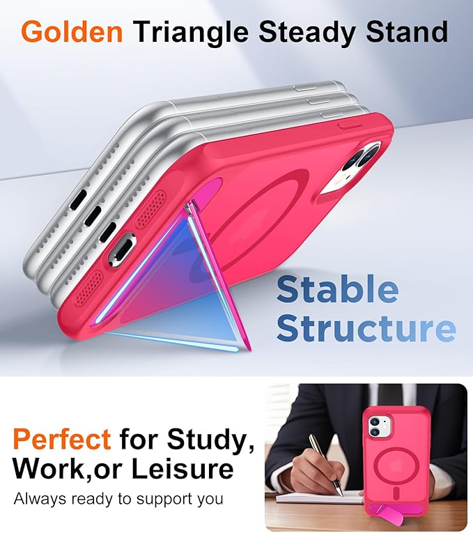 Magnetic Compatible with iPhone 11 Phone Case, [Built-in Invisible Kickstand][Compatible with MagSafe] [Military Grade Shockproof] Slim Translucent Matte Phone Case for iPhone 11 6.1"