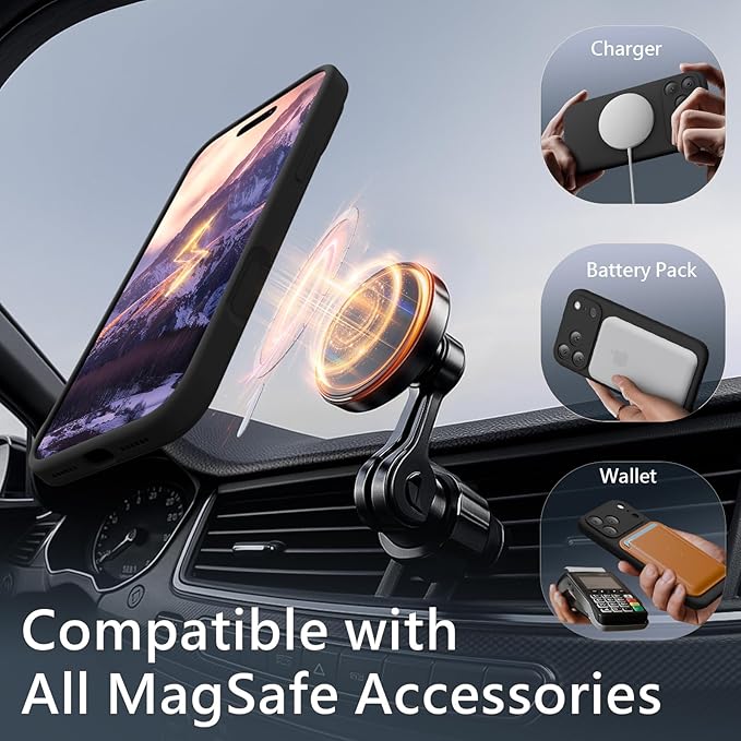 FireNova Magnetic for iPhone 17 Pro Max Case, Compatible with MagSafe, [Integrated Silicone Camera Control Button] [Camera Protection] Anti-Scratch Microfiber Lining Phone Case, 6.9", Black