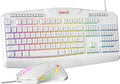 Redragon Updated Programmable Gaming Keyboard and Mouse, RGB Backlit Keyboard Mouse with Software, Independent Macro Record Keys, Value Combo Set, White - S101-3 PRO