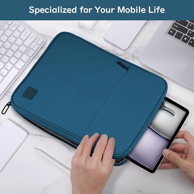 Dadanism 13 Inch Tablet Sleeve Padded Carrying Case for New iPad Air 13" M4/M3 2026/2025, iPad Pro 13" M5/M4 2025/2024, Galaxy Tab S10+/S9 FE+/S9+ 12.4", Remarkable Paper Pro 11.8", Peacock Blue