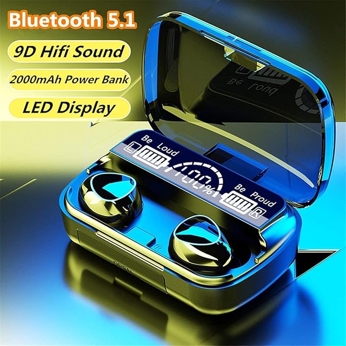 NIUTA Wireless Earbuds,Bluetooth Headphones 132Hr Playtime Sports Ear Buds with Digital Display Charging Case, IPX7 Waterproof Headset with Microphone Cordless Earphone for iPhone Andriod TV