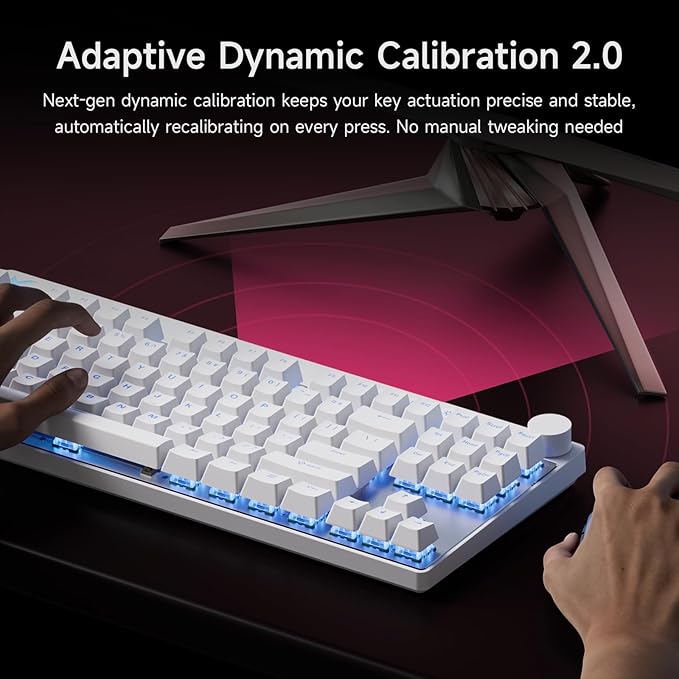 MCHOSE Mix 87 TKL Wired Gaming Keyboard Magnetic Switch Hall Effect Keyboards Rapid Trigger SOCD 8K Polling Rate Volume Knob Adjustable Actuation Point RGB Lighting HotSwap Black Apollo Switch