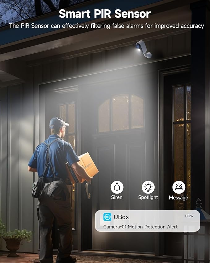 LIWAN Security Cameras Wireless Outdoor Indoor, 2.4GHZ WiFi Security Camera for Home Security, 2K HD Battery Powered, Color Night Vision, Motion Detection, 2-Way Talk