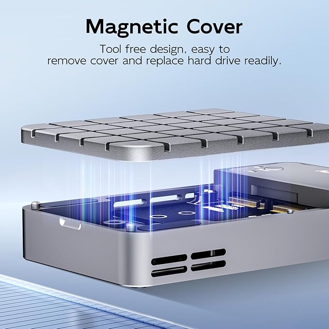 MAIWO RAID NVMe Enclosure USB3.2 GEN2x2 20Gbps, Dual Bay M.2 PCIe NVMe SSD Reader with RAID 0/1/PM/JBOD Cooling Fan, USB-C to C&A Dual Cables, 5V 3A Power Adapter, Aluminum