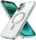 Hython Magnetic Clear for iPhone 16 Plus Case with Camera Lens Protector [Compatible with MagSafe] Luxury Plating Edge Slim Soft TPU Cover Protective Phone Case for iPhone 16 Plus, Matte Mint