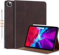 Gexmil Case for iPad Pro 11 Inch,4th/3rd/2nd/1st Generation(2022/2021/2020/2018) Genuine Leather Cover Anti Fingerprint/Slip,Cowhide Folio Cover Auto Sleep/Wake with Adjustable Stand,Sand Dark Brown