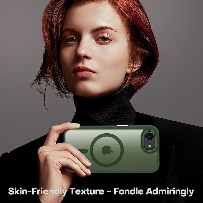 Newfuture Designed for iPhone 17e Case & iPhone 16e Case with Magnetic [13 FT Military Drop Protection] [Compatible with Magsafe] Translucent Shockproof with Anti-Fingerprint Phone Case, Dark Green