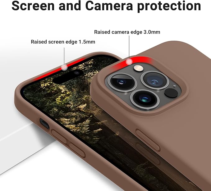 OTOFLY Designed for iPhone 14 Pro Case, Silicone Shockproof Slim Thin Phone Case for iPhone 14 Pro 6.1 inch (Light Brown)