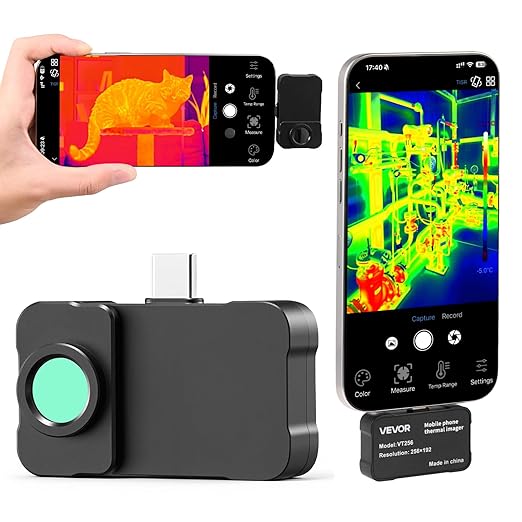 2025 Upgraded Thermal Imaging Camera for Android & iOS, 512 x 384 Super Resolution with Macro Lens, 25HZ, Professional Grade Infrared Thermal Camera for Industrial, Home, PCB Detection